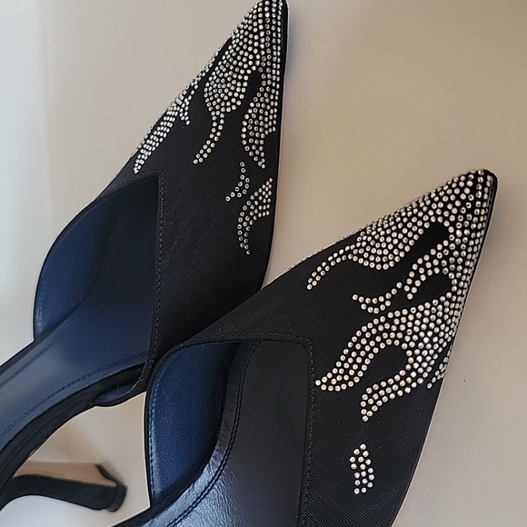 lIndaco Carmen 95mm Black Crystal-Embellished Mules Size 8 - Picture 11 of 11